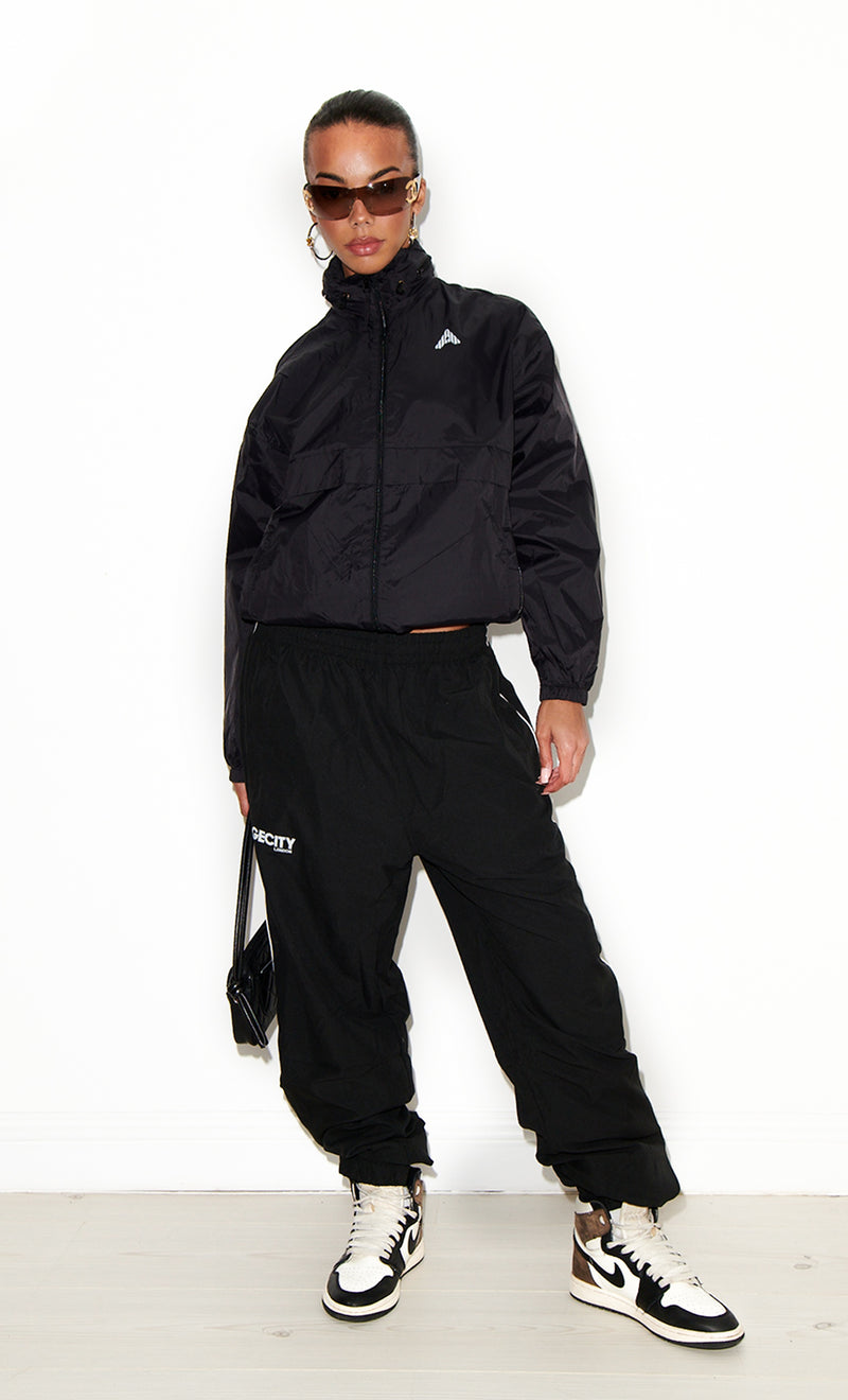 Black Piped baggy trackies