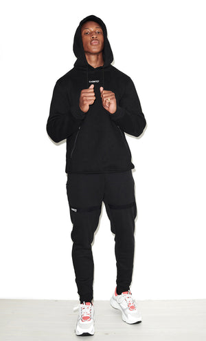 Cagecity London Black Ours Hoodie with Front Zip Pockets