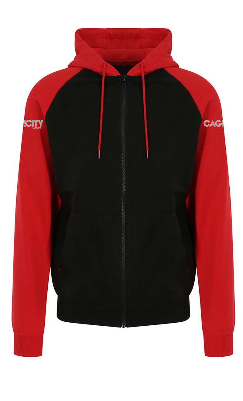 Black & Red Raglan Zoodie