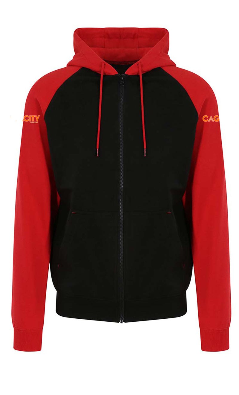 Black & Red Raglan Zoodie