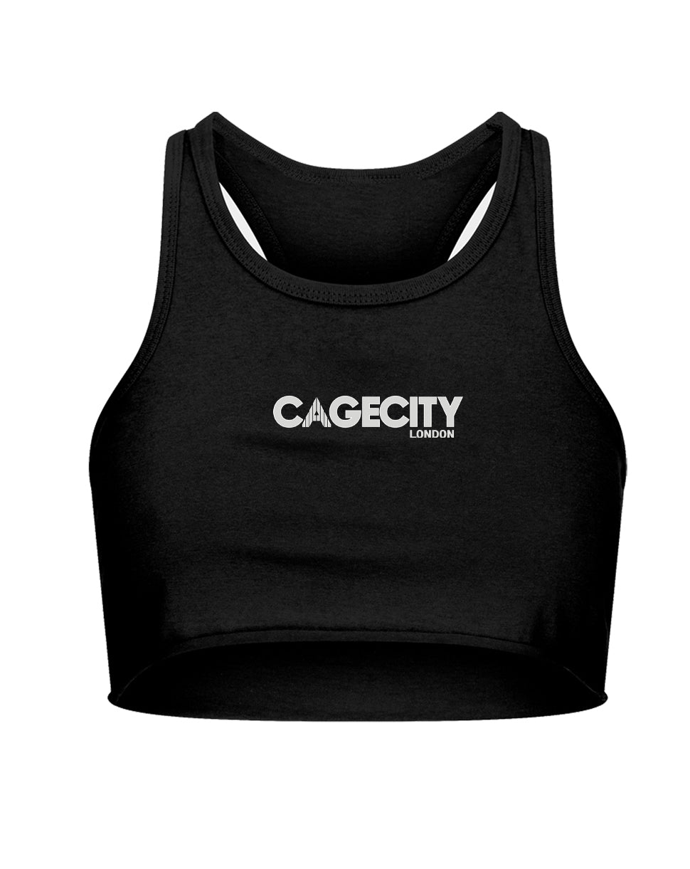 Black raw cut vest with METALLIC logo