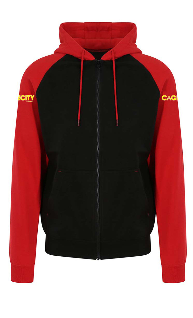 Black & Red Raglan Zoodie