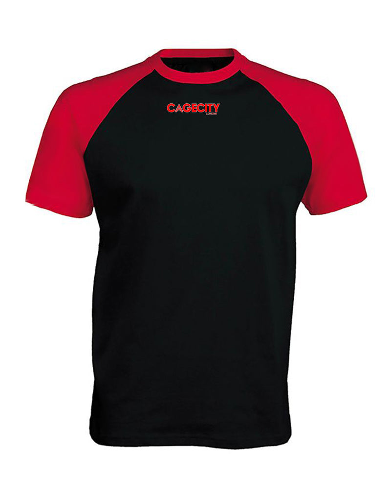 Black & Red Fitted Raglan Tee