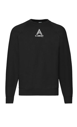 Black Crewneck Jumper with Logo Piece