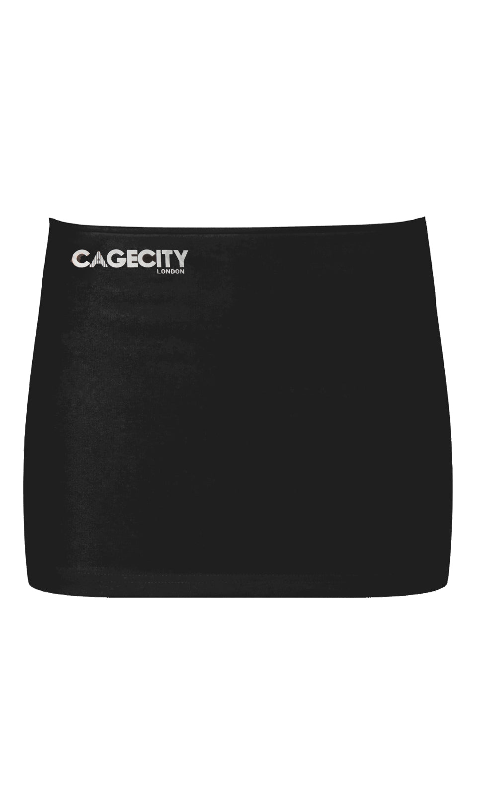 Black Low Rise Mini Skirt with METALLIC logo