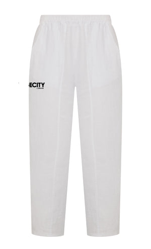 White Linen Pants with Cagecity London