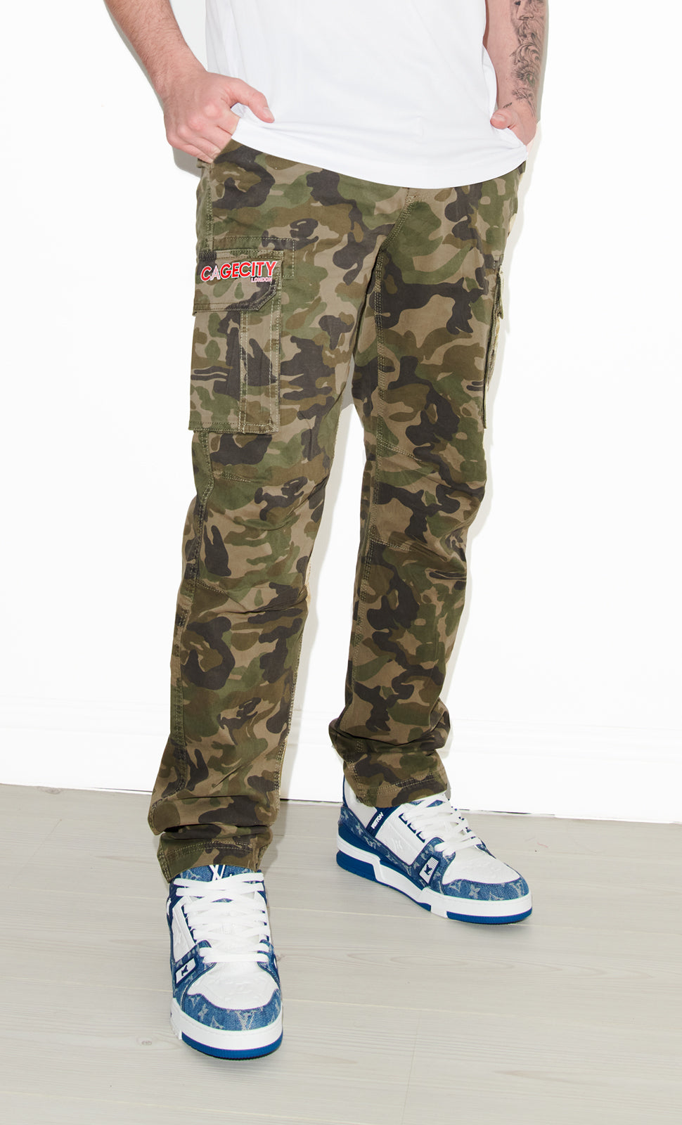 Camo Straight Fit Cargo Pants