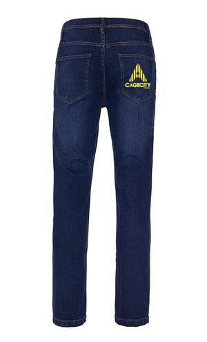 Dark Denim Jeans with Logo Piece