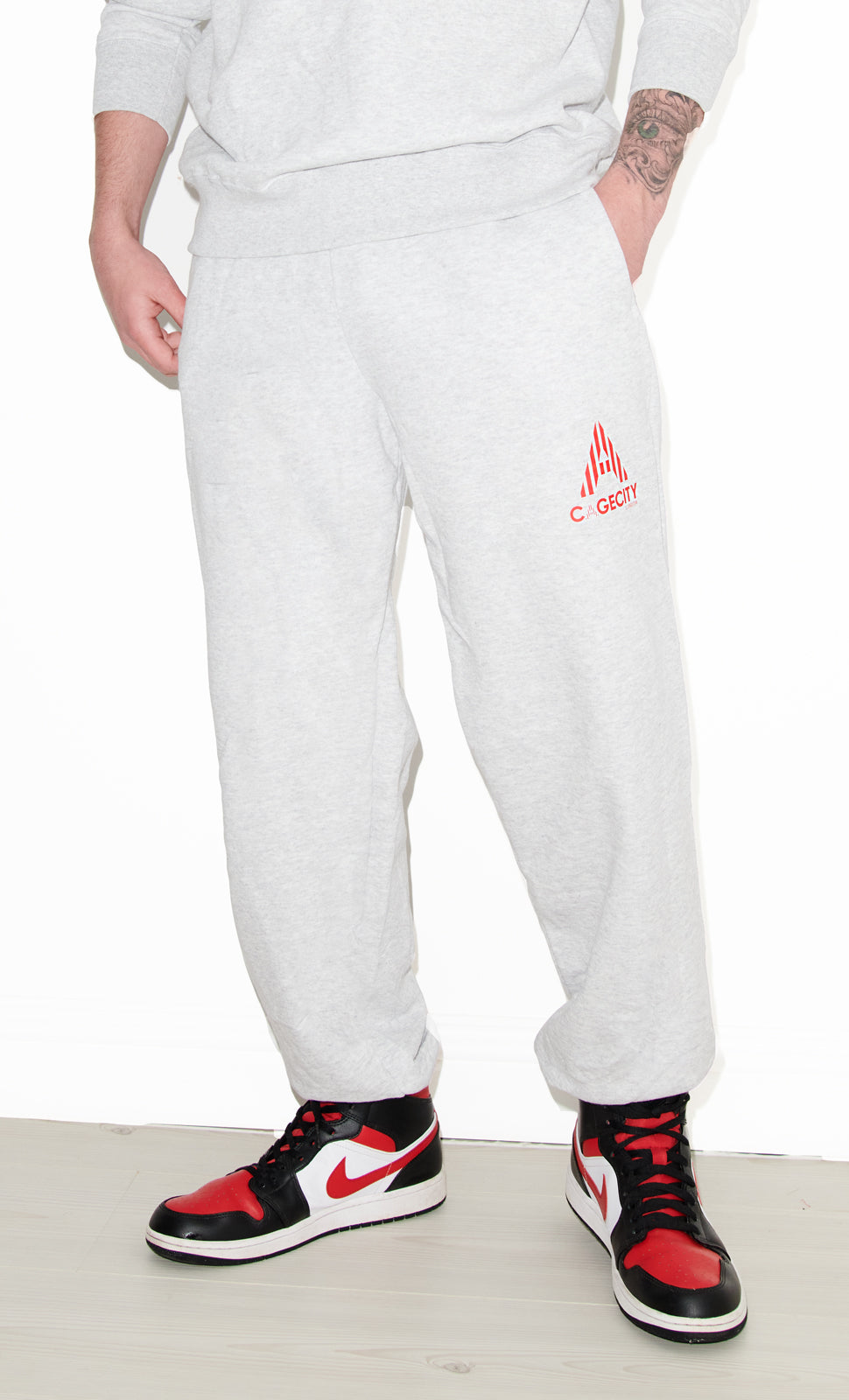 Grey Chill Joggers with Logo Piece