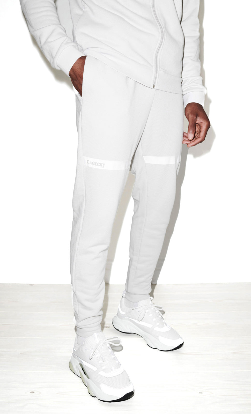 mens grey tapered joggers