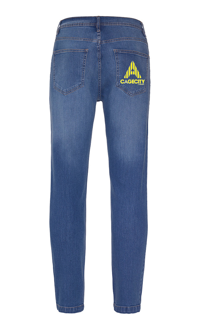 Mid wash Jeans with Logo Piece