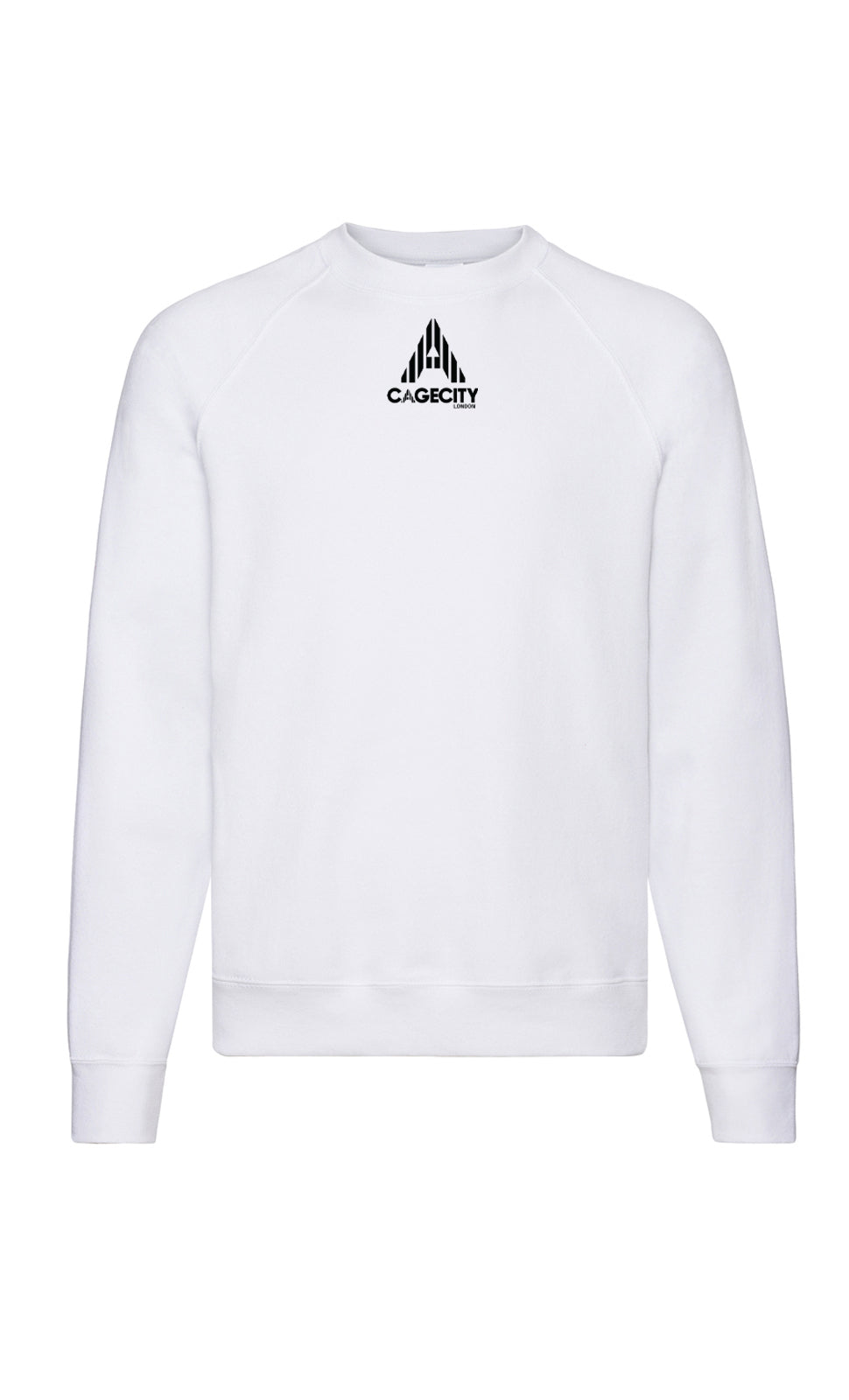White Crewneck Jumper with Logo Piece