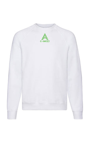 White Crewneck Jumper with Logo Piece