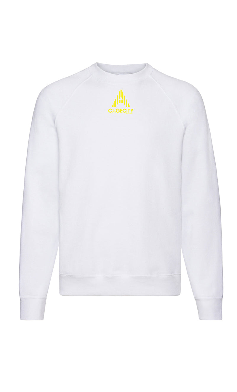 White Crewneck Jumper with Logo Piece
